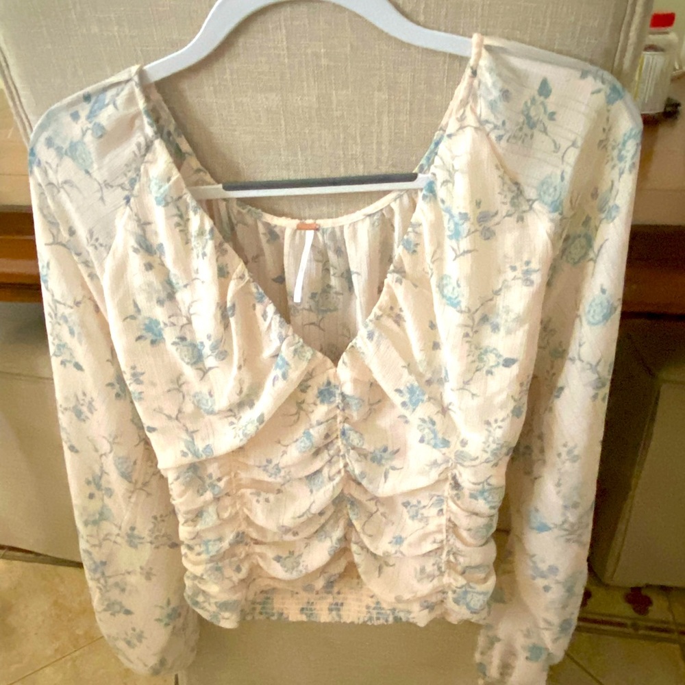 Free people chiffon blouse NWOT